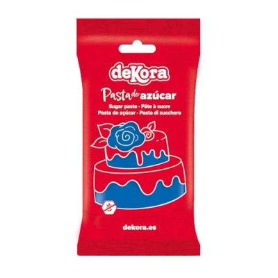 Imagen de Dekora Fondant Azul Oscuro Pasta de para Tartas Cobertura Bizcochos, Tartas, Pasteles, Magdalenas o Cupcakes con el que Poder Hacer Todo Tipo Decoraciones 250 gr