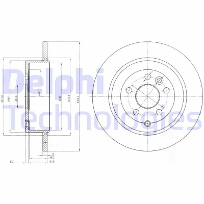 Imagen de DELPHI BG4124C Disco de freno 302 12 5 macizo revestido sin procesar cojinete rueda, anillo sensor ABS LAND ROVER: Freelander 2 SUV