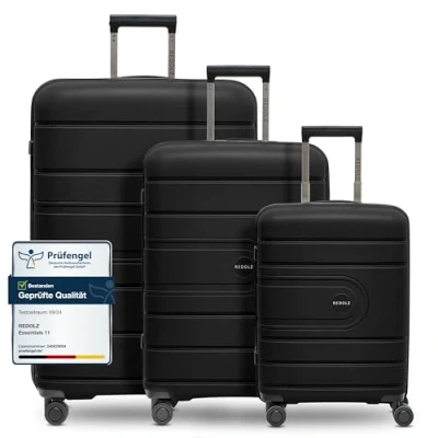 Imagen de REDOLZ Essentials 11 + BC, Negro , Kofferset (3 teilig), Carro rígido con ruedas giratorias