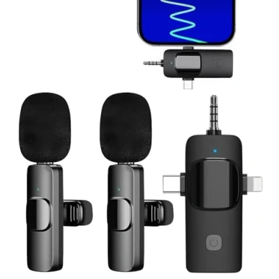 Imagen de Microfono Inalambrico para iPhone/iOS/Android/PC/Laptop, Micrófono Lavalier Inalámbrico Móvil Portátil, Bluetooth Facebook, Youtube, Twitter, TIK Tok Video y transmisión en Vivo