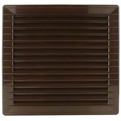 Imagen de MKK Rejilla de ventilación rectangular, diámetro 100, 120, 125, 150 mm, protección contra insectos, plástico, 120 color marrón