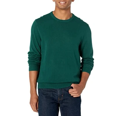 Imagen de Amazon Essentials Jersey de cuello redondo (Disponible en Tallas Grandes) Hombre, Verde Oscuro, M