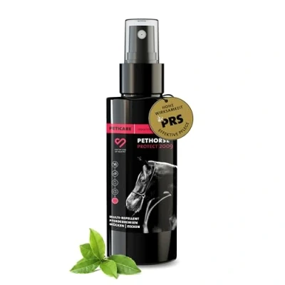 Imagen de Peticare Spray contra tábanos, Mosquitos para Caballos Multi Repelente eficaz y de Larga duración protección, garrapatas, Moscas, parásitos, Bloqueador tábano petAnimal Protect 2009 (100 ml)
