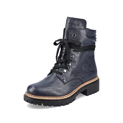 Imagen de Rieker Mujer Botines 72621, señora con Cordones,Botas de Chukka,Botas Cortas,Botas Cordones,Azul (Blau / 14),38 EU 5 UK
