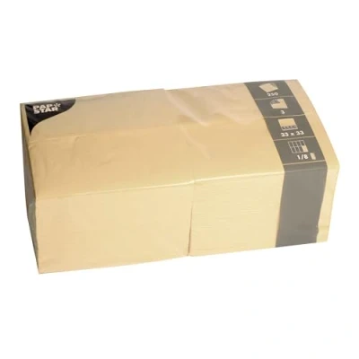 Imagen de Papstar 84579 Servilletas de pañuelo, 3 Capas, Color Crema (250 Unidades), Pliegue 1/8, 13 x Pulgadas, Paquete económico para tu hogar, Restaurante o Fiestas, en un Grande 250
