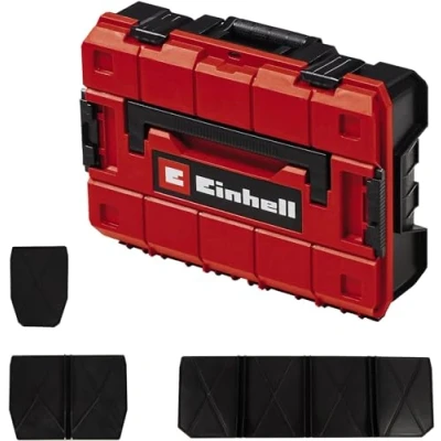 Imagen de Einhell Maletín de sistema E Case S F (conservación universal herramienta, dimensiones ext. 44x32x13 cm, carga máx. 25kg, protegido a salpicaduras, apilable, incl. 9 compart. plástico)