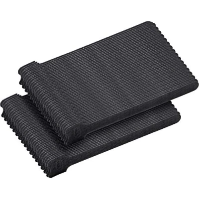Imagen de Meister 7452670 Bridas de Velcro para Cables (100 Unidades, 150 x 12,5 mm, Resistentes al Agua, Reutilizables), Color Negro