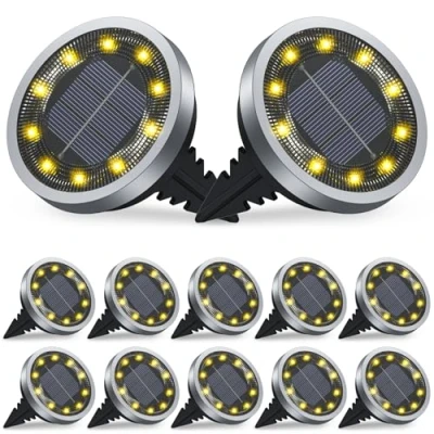 Imagen de luces Jardin Solares Exterior 8pcs, IP65 Luz Solar para Caminos, Césped, Patio y Terraza