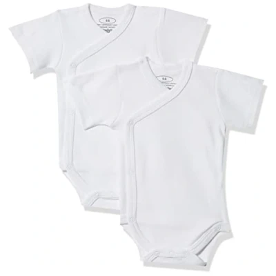 Imagen de Playshoes Cuerpo Envolvente, Body para bebé Unisex niños, Blanco 1/4 Brazo Paquete de 2, 44