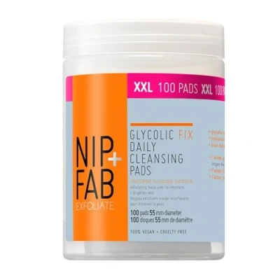 Imagen de Nip+Fab Glycolic Acid Fix Almohadillas Limpiadoras Diarias para el Rostro con Ácido Hialurónico Hamamelis Exfoliantes AHA 100 XXL