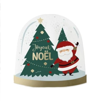 Imagen de Pack de 10 servilletas papel en forma bola nieve Navidad