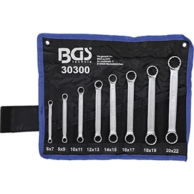 Imagen de BGS 30300 Juego de llaves estrella dobles extra planas 6 22 mm 8 piezas