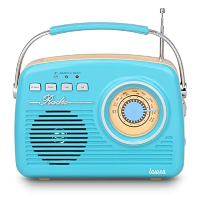 Imagen de Lauson RA142 Radio Vintage Bluetooth Transistor portátil Retro Batería Recargable FM Am USB SD