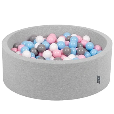 Imagen de KiddyMoon 90X30cm/300 Bolas Piscina De para Ninos Hecha En La UE, Gris Clr:Blanco/Gris/Babyblue/Rosa Claro