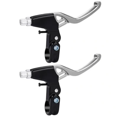 Imagen de QIMEI SHOP Manillar de Freno Bicicleta Aleación Aluminio Completa Palanca para Bicicletas 2.2cm Diámetro Manija 1 Par Plata