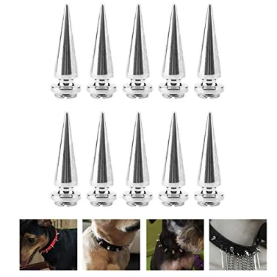 Imagen de HEEPDD 10 Piezas de Remaches Punk Metal mm, con espigas Cono Tornillo metálico Espárragos Traseros Frescos Punky para artesanía Cuero DIY (Plata)