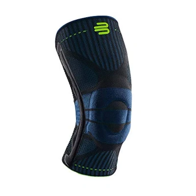 Imagen de BAUERFEIND Rodillera deportiva unisex, derecha e izquierda, para deportes de pelota, atletismo, refuerzo la rodilla durante el deporte con anillo silicona
