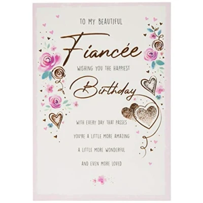 Imagen de Piccadilly Greetings Tarjeta de cumpleaños tradicional para prometida, 9 x 6 pulgadas