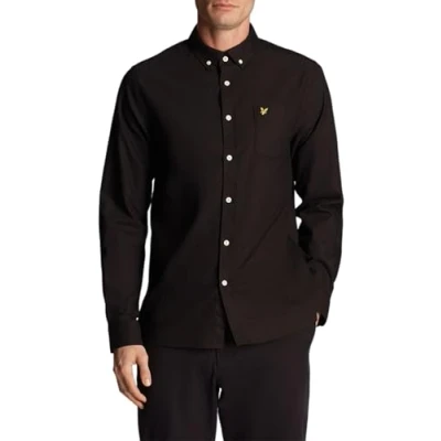 Imagen de Lyle &amp; Scott Regular FIT Light Weight Oxford Camisa, Hombre, Talla: XL, Jet black