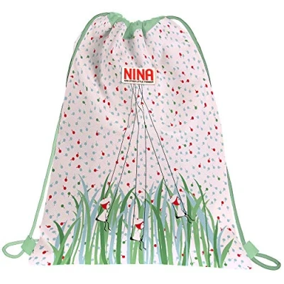 Imagen de Grafoplás 37610539 Colección Nina and Other Little Things Mochila Saco con Cuerdas y Bolsillo Exterior, Modelo Nature, 36 x 47 cm