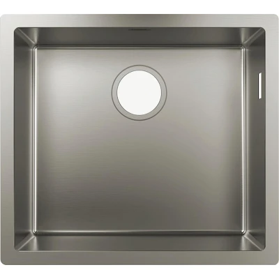 Imagen de Hansgrohe 43427800 Fregadero bajo encimera, Armario de 60 cm, Color Acero, Plata, Ancho: 50 cm