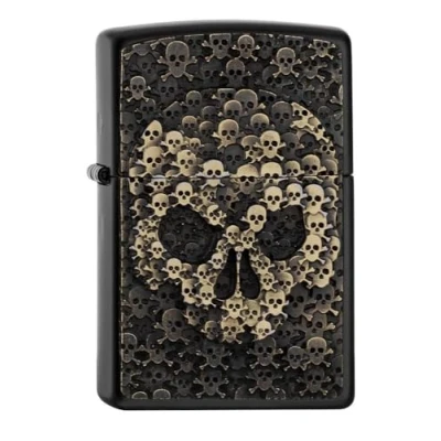Imagen de Zippo Skulls IN Skull Black Matte Spring 2017 Encendedor, Cromado, Plata, 5.8 x 3.8 2.0 cm