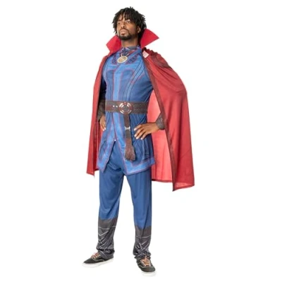 Imagen de Rubies Disfraz Doctor Strange Deluxe para hombres, Dr in the Multiverse of Madnes, con Pantalones, túnica y capa estampada, halloween, carnaval, navidad cumpleaños, 301359XL