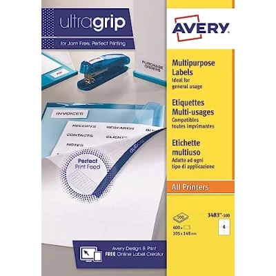 Imagen de 400 105x148mm blanco etiquetas multiusos Avery