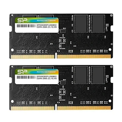 Imagen de Silicon Power Memoria para portátil de 16 GB (8 GBx2) DDR4 2666 MHz 260 Pines CL19 1.2 V SODIMM, Compatible con Plataformas Intel Skylake X y Placas Base Kaby Lake CPU Series