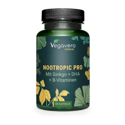 Imagen de Nootrópico Natural NOOTROPICO para Memoria y Concentracion Ginkgo Biloba + Bacopa Monnieri Omega 3 90 Cápsulas Sin Aditivos &amp; Vegano Vegavero®