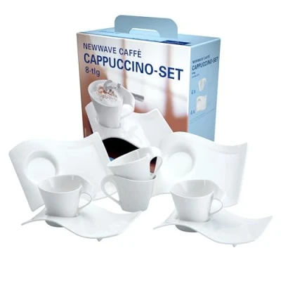 Imagen de Villeroy &amp; Boch NewWave Juego de Cappuccino, 8 pz, Porcelana, Blanco, Unidad (Paquete 1), 4
