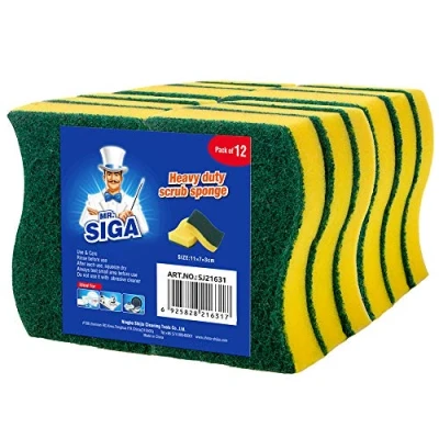 Imagen de MR.SIGA Esponja Resistente para Fregar, Paquete de 12