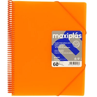 Imagen de Grafoplas CARPETA 60 FUNDAS MAXIPLAS TRANS NARANJA