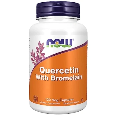 Imagen de Now Foods, Quercetina con Bromelina, 120 Cápsulas veganas, Probadas en Laboratorio, Bioflavonoides, Sin Gluten, Soja, Vegetariano