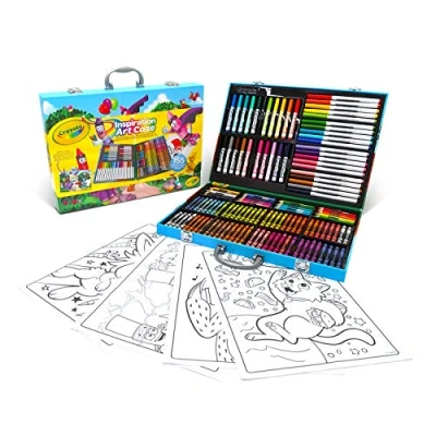 Imagen de CRAYOLA Maletín del Artista; 155 piezas, Rotuladores lavables Supertips, Regalo para niños, edad 4,5,6+, Actividades creativas, Lápices de colores, Ceras, Hojas colorear