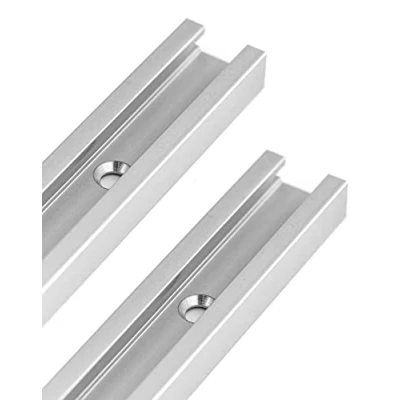 Imagen de QWORK® 300mm T Slot Track, Carril Guia en de Aluminio para Tabla Enrutador, 19 x 10 mm, 2 Piezas