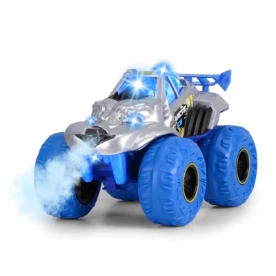 Imagen de Dickie Toys Arctic Ice Monster Auto (25 cm) Camión Monstruo Grande a Partir de 3 años con función Vapor y neumáticos Goma, Coche Juguete para niños Rueda Libre, luz Sonido, Incluye