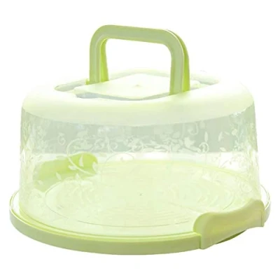 Imagen de Calayu Recipiente para tartas, portacupcakes portátil, caja cupcake/muffin, de almacenamiento y transporte con asa, adecuada tartas 6 a 8 pulgadas