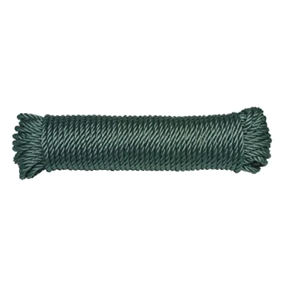 Imagen de Amig Cuerda de Plástico Trenzado Verde Mod.20100 Cordón Multiusos Polietileno Torcido para Tendederos Ropa, Sujecciones Lonas, Jardinería, Agricultura o Pesca Medidas: Ø 5 mm x 10 m