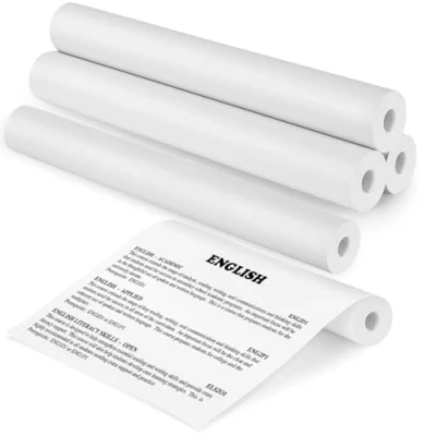 Imagen de 5 Rollos Papel Térmico A4 para Impresoras Termica Portatil A4, Termico Impresora de Secado Rápido Fotos, Recibos, Archivos, Impresión Páginas Web, 210 x 25.2 MM