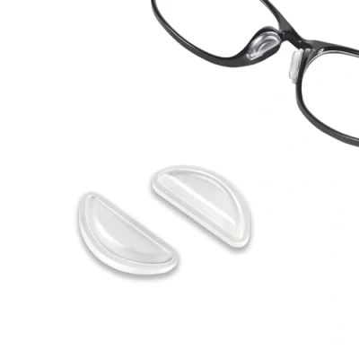 Imagen de PIPJOY Almohadilla de nariz para gafas, almohadillas adhesivas antideslizantes la nariz, cojín silicona suave gafas sol (10 Pares Transparentes)