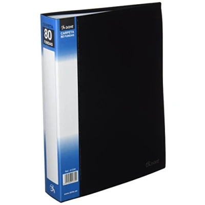 Imagen de Dohe 91330 Carpeta 80 fundas, lomo personalizable, color negro