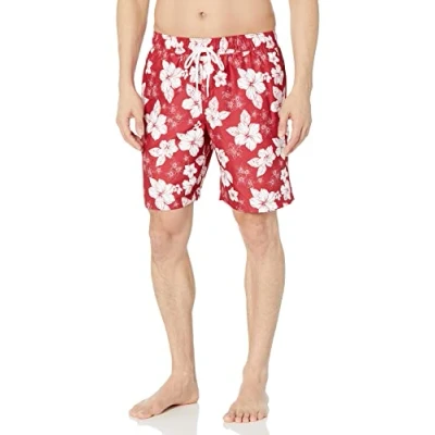 Imagen de Amazon Essentials Traje de Baño 23 Cm Secado Rápido Hombre, Rojo Hibisco, L