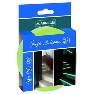 Imagen de Arregui A 1050060 Luminosa, Cinta Fluorescente Adhesiva, Glow in The Dark, Etiqueta de Seguridad, Luminiscente, Luz Verde, 5m x 20mm