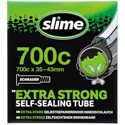 Imagen de Slime 30057 Cámara Interior de Bicicleta con Sellante Pinchazos Slime, Sellado Autónomo, Prevenir y Reparar, Válvula Schrader, 35/43 622 mm (700x35/43c)