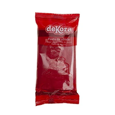 Imagen de Dekora Fondant Rojo Pasta de para Tartas Cobertura Bizcochos, Tartas, Pasteles, Magdalenas o Cupcakes con el que Poder Hacer Todo Tipo Decoraciones 250 gr