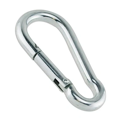 Imagen de Constrabo 5x mosquetones de 100x10mm, calidad norma DIN 5299 C gancho resorte acero galvanizado con una capacidad carga 350kg Cierre Mosquetón bomberos