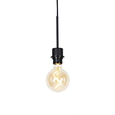 Imagen de Qazqa Moderno Lámpara colgante moderna negra sin pantalla COMBI 1 Acero Redonda Adecuado para LED Max. x 60 Watt