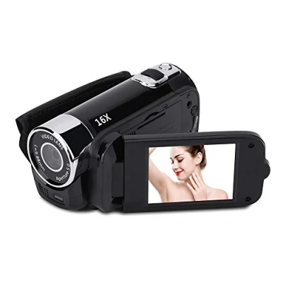 Imagen de Tosuny Camara Video HD de 720P Camcorder 2.4inch Screen Pequeñas Digital Cámara DV Visión Nocturna 16X Zoom Vlogging con Pantalla rotación 270 Grados(Negro)