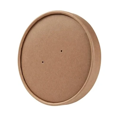 Imagen de GREENBOX tapas desechables para vasos orgánicos de 600 ml, 800 compostables, tapa con revestimiento interior PLA y agujeros el vapor, 25 biodegradables cartón marrón